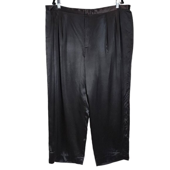 Dana Buchman Woman 100% Silk Pleated Front Trouser Pants‎ Straight Leg Lined 22 - Picture 1 of 8